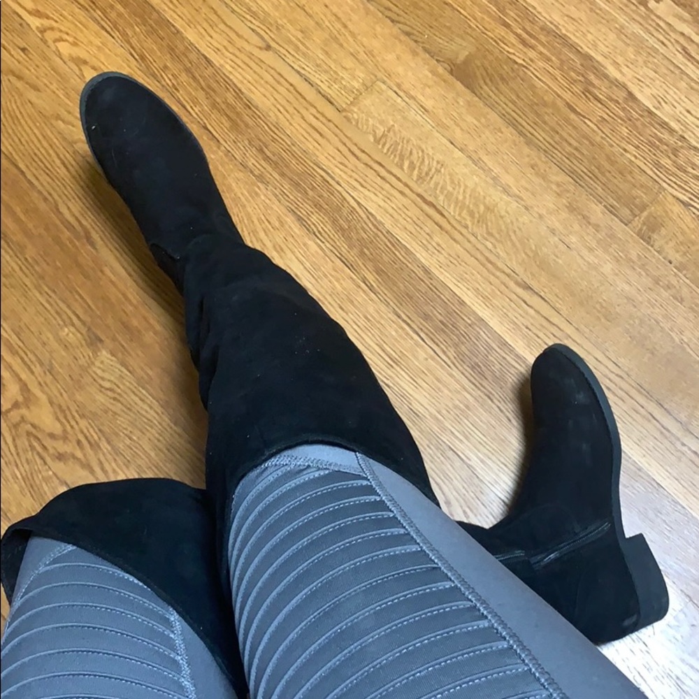 Knee high black boots